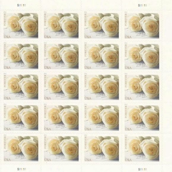 200 lifetime white roses unused wedding stamps. - Picture 2 of 3